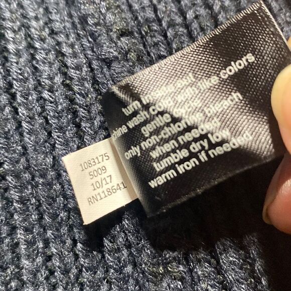 Lane Bryant Chunky Knit Sleeveless Cardigan Jacket Open Front Crochet Navy Black - Picture 13 of 15